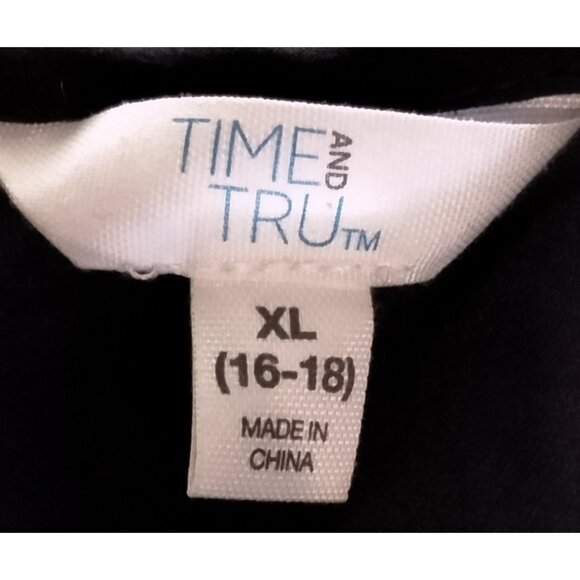Time And Tru XL (16-18) Top Womens Sleeveless Flowy Pleated Blouse Back Tie Neck - Picture 7 of 8